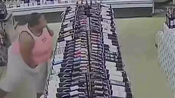 Plus-Sized Woman Stealing From A Supermarket Caught On Camera (Photos, Video)